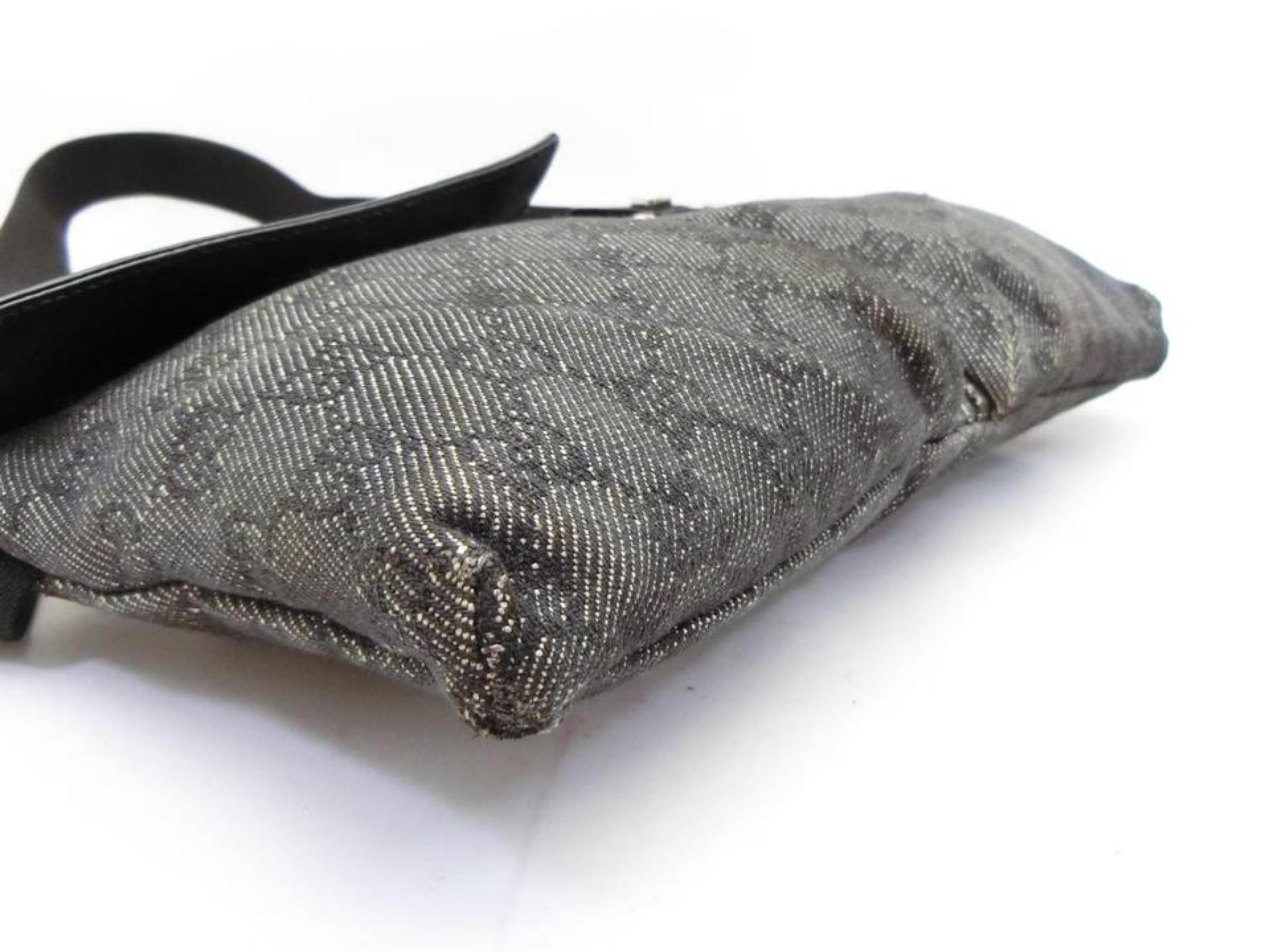 Gucci Charcoal Monogram Gg Belt Bag-230352 Black Canvas Cross Body Bag For Sale 4