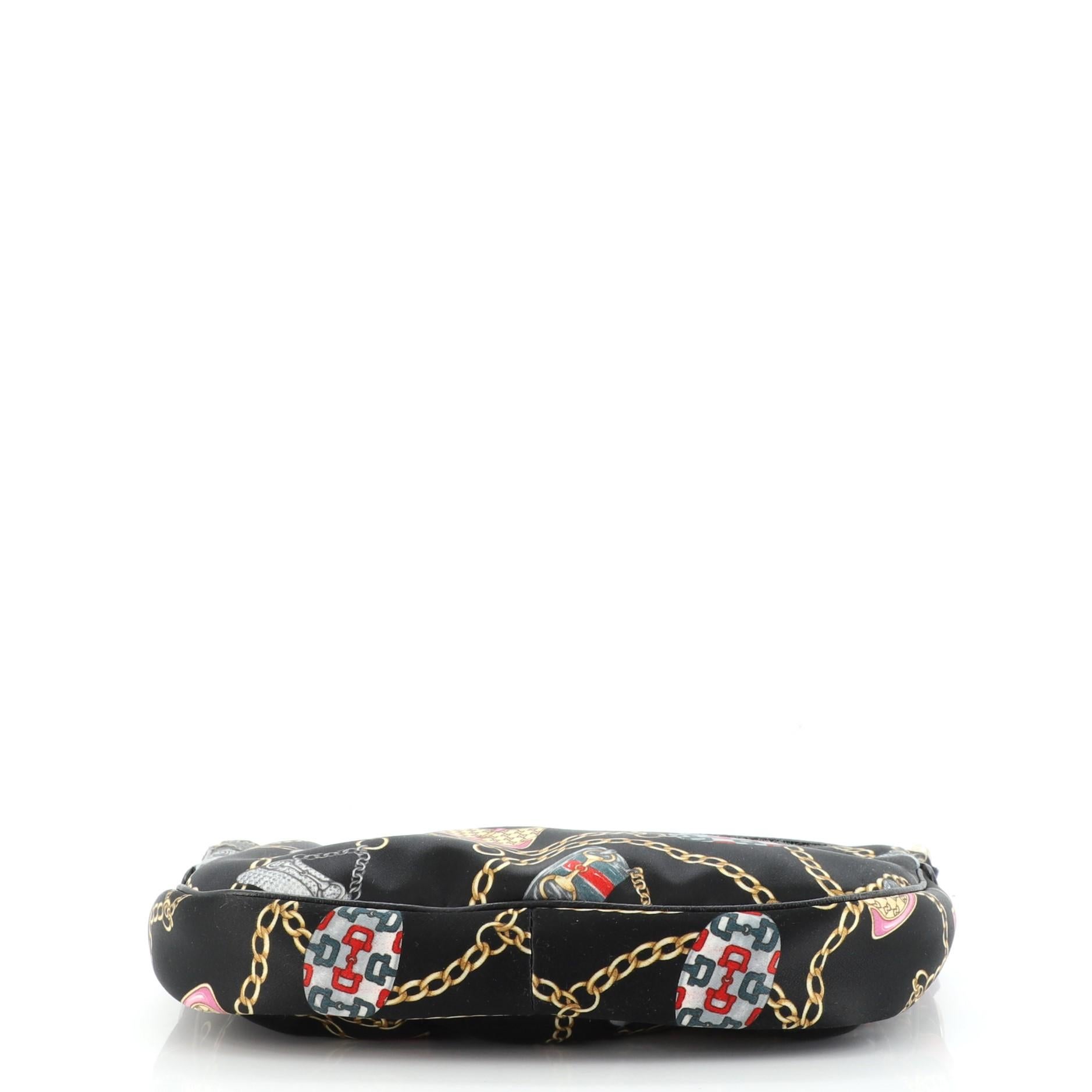 Gucci Charmy Hobo Bedruckte Seide und Leder im Zustand „Gut“ in NY, NY