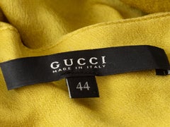 Gucci Chartreuse Silk Ruffled Blouse