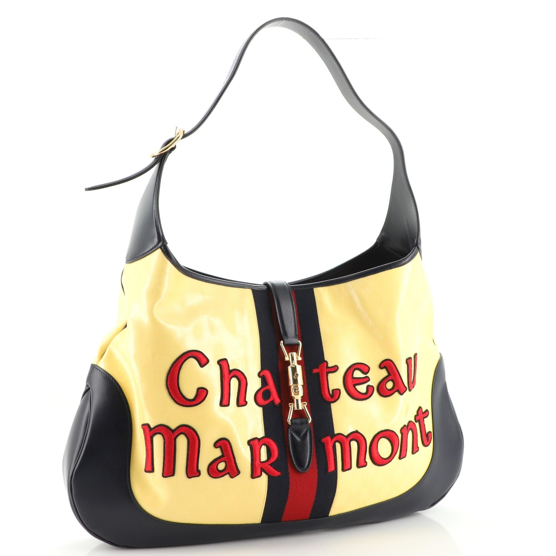 Gucci Chateau Marmont Jackie 1961 Hobo Embroidered GG Coated Canvas Maxi at  1stDibs | gucci chateau marmont bag