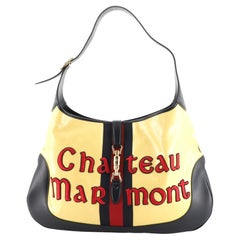 Gucci Chateau Marmont Jackie 1961 Hobo bestickt GG Maxi aus beschichtetem Segeltuch