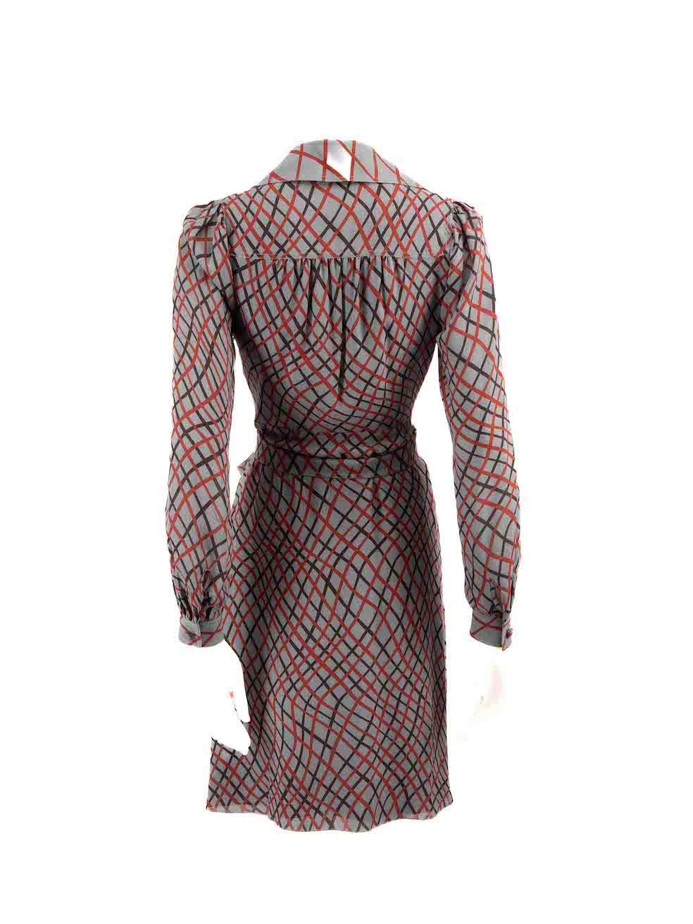 Gucci Checkered Belted Knee Length Dress Size XXS In Excellent Condition For Sale In London, GB