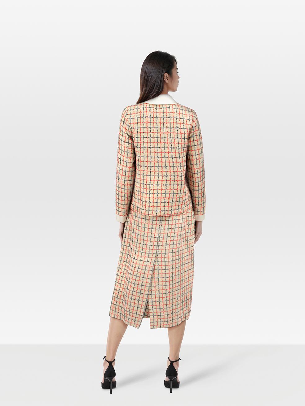 CONDITION is Very good. Minimal wear to the matching set is evident. Discolouration on the jacket collar and right sleeve cuff. Pluck to the weave on the jacket neck tie on this used Gucci designer resale item. Discolouration may need gentle hand