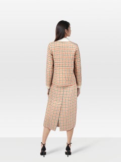 Gucci Checkered Tweed Bow Blazer & Skirt Set Size S