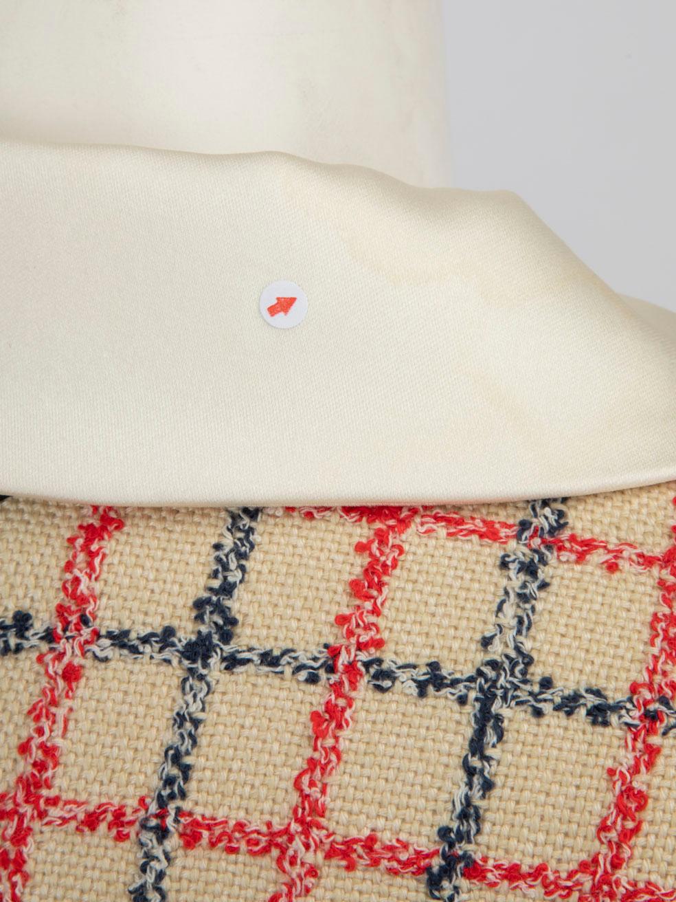 Gucci Checkered Tweed Bow Blazer & Skirt Set Size S For Sale 2
