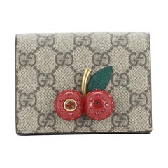Gucci Cherries Flap Card Case GG Coated Canvas