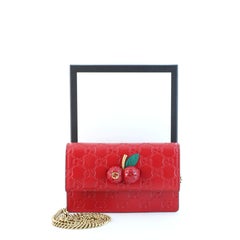 Gucci Cherries Wallet on Chain Guccissima Leather Mini