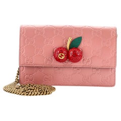 Gucci Cherries Wallet on Chain Guccissima Leather Mini