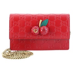 Gucci Cherries Wallet on Chain Guccissima Leather Mini