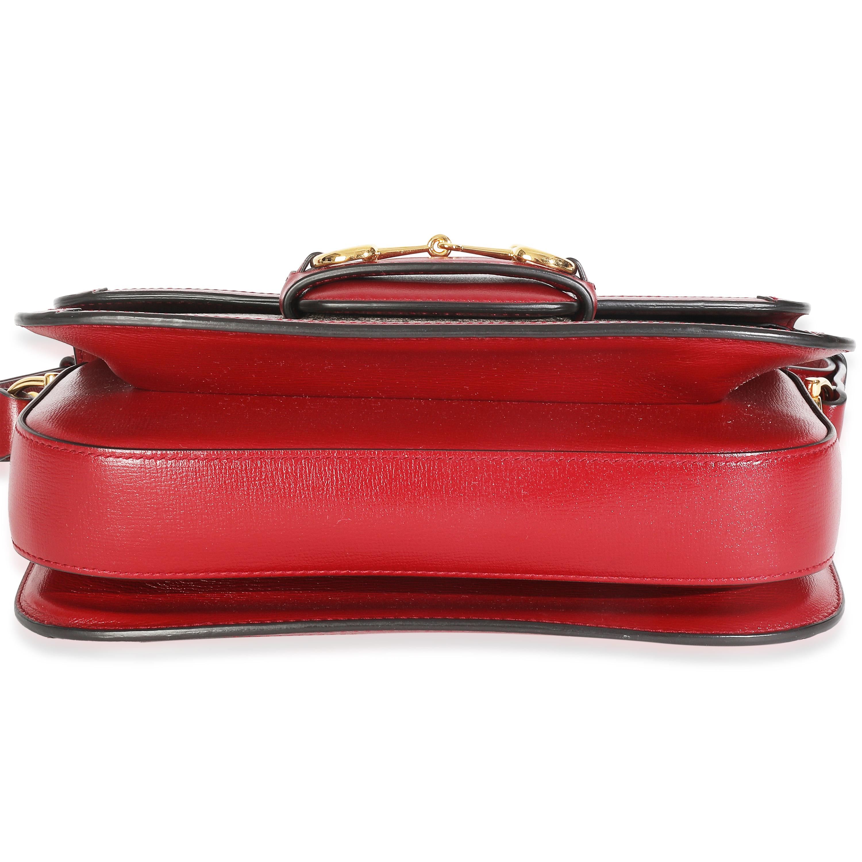 De las mujeres Bolso Gucci Rojo Cereza Beige GG Supreme Azalea Piel de Caballo Horsebit 1955 en venta