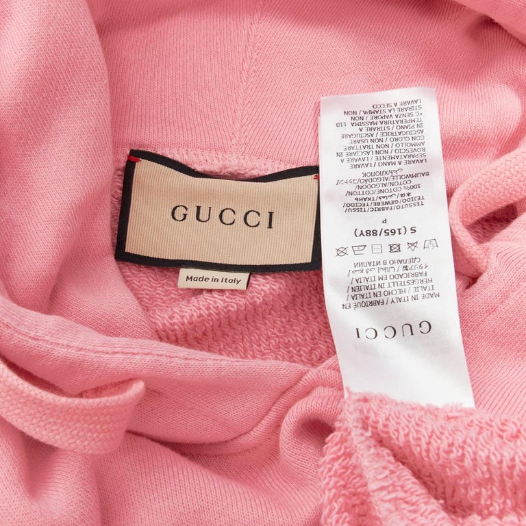 GUCCI Cherry sugar pink aqua green cherry print long boxy hoodie S