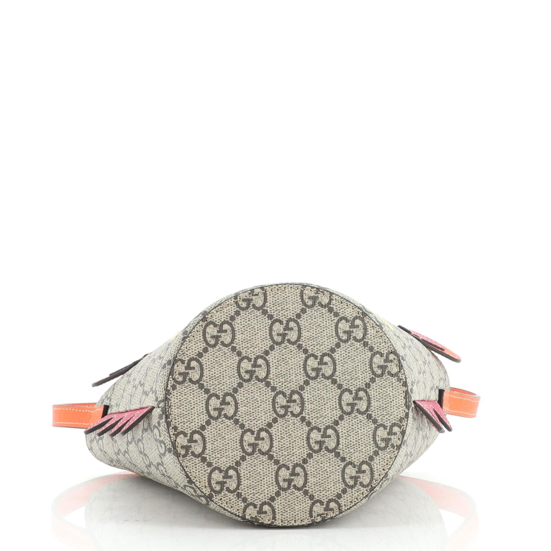 Women's or Men's Gucci Children's Bucket Bag GG Coated Canvas with Applique Small