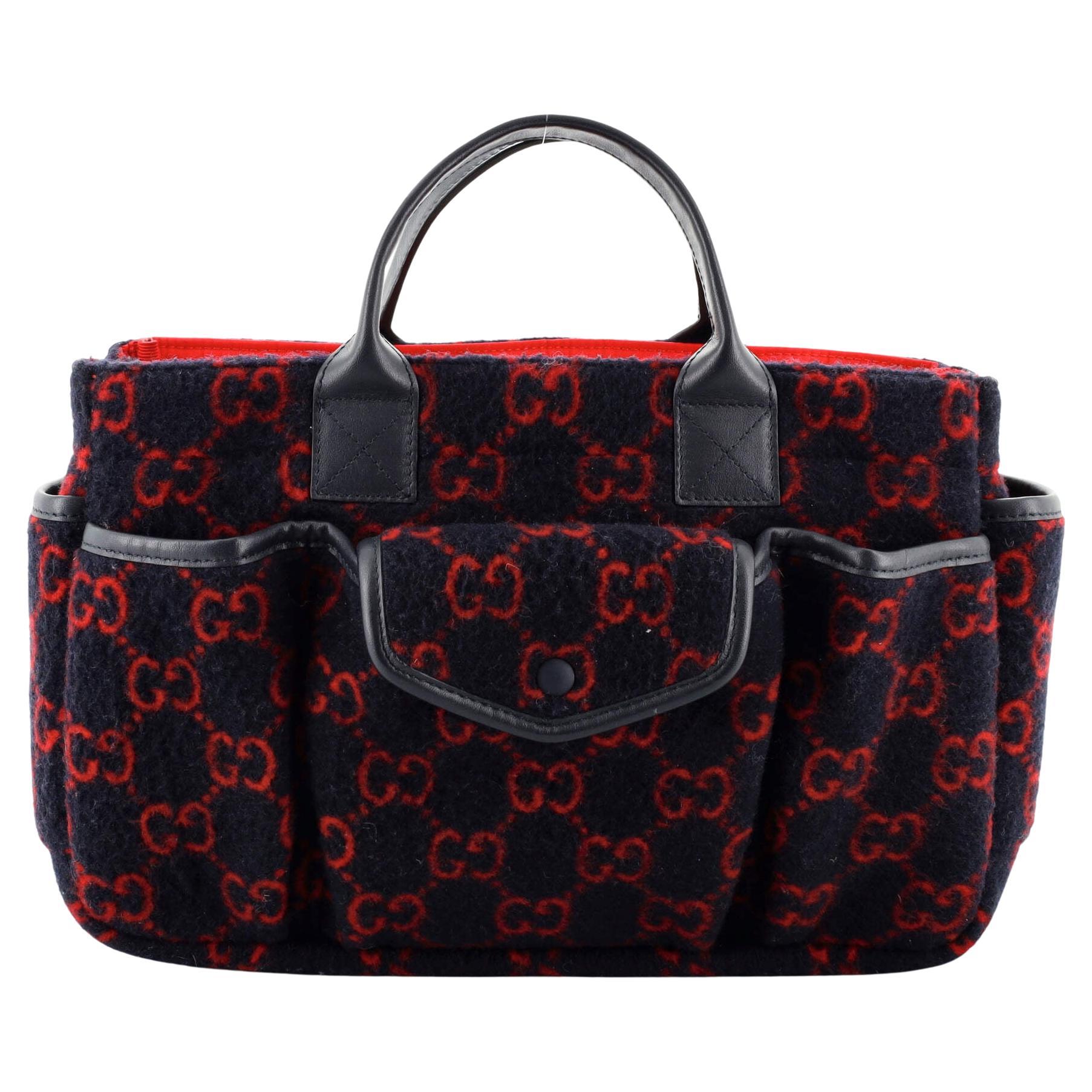 Gucci Children
s Pocket Tote GG Wool Medium