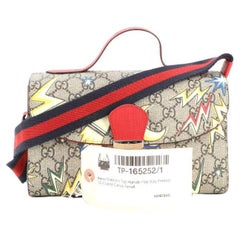 Gucci Children's Top Handle Flap Bag Printed GG Coated Canvas Small