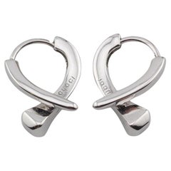 Pendientes Huggie Gucci Chiodo de oro blanco de 18 quilates