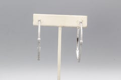 Gucci Chiodo Diamond and 18 Karat White Gold Hoops Earrings