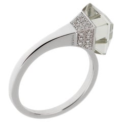 Gucci Chiodo Diamond Nail & Prasiolite White Gold Ring