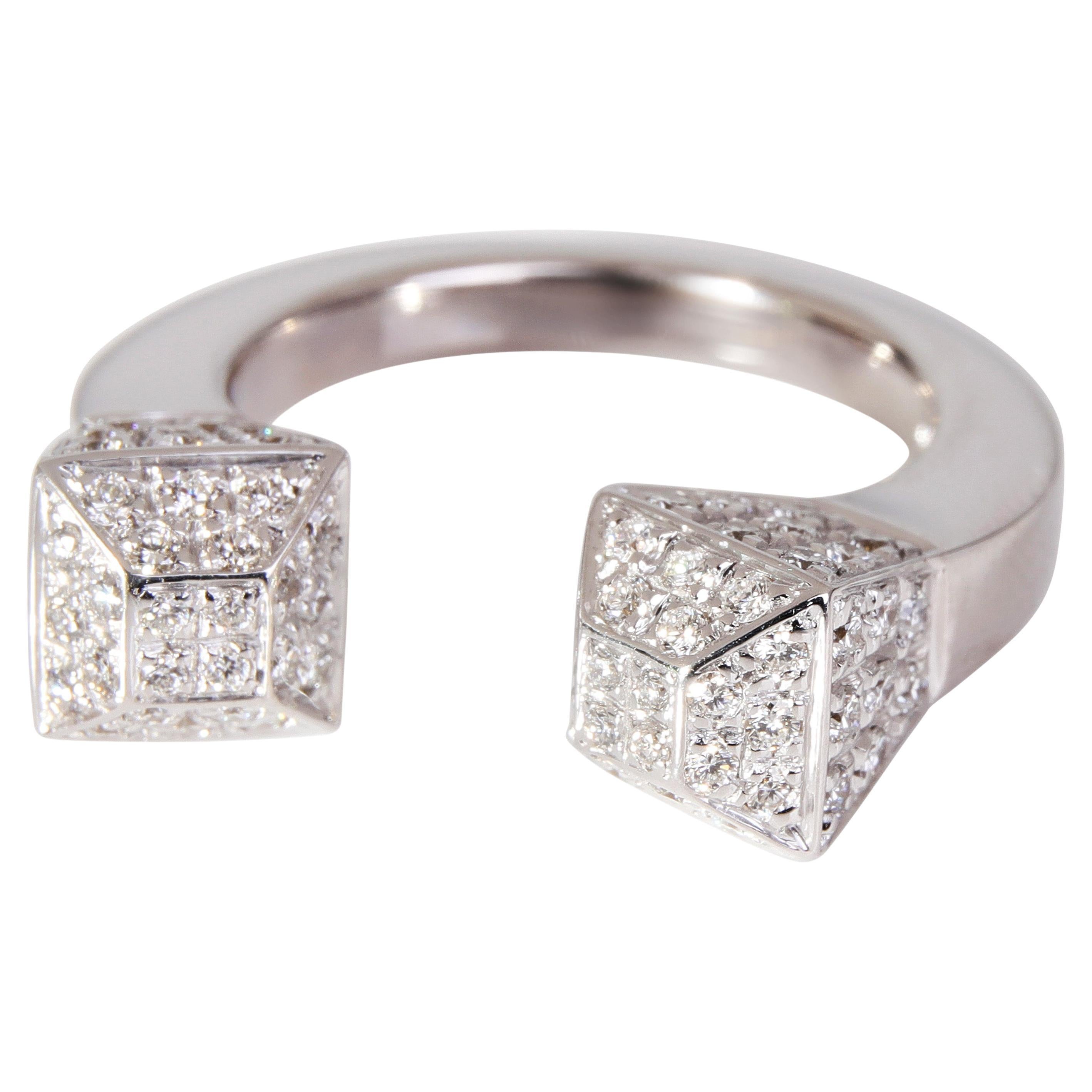 Gucci Chiodo Diamond Nailhead Ring in 18k White Gold 0.60 Ctw