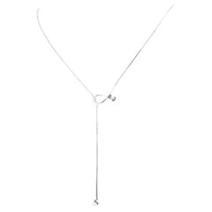 Gucci Chiodo Nail 18k White Gold Lariat Necklace
