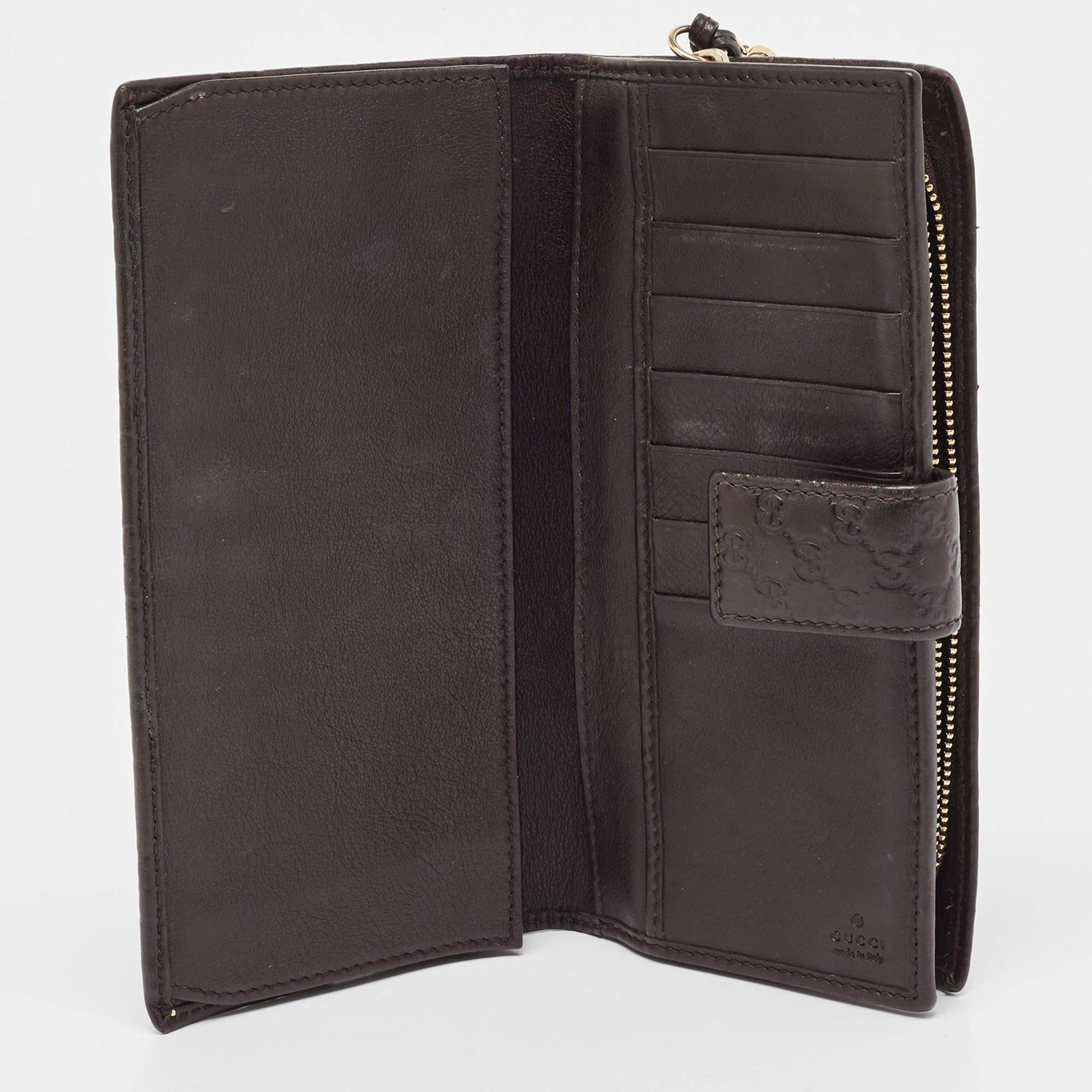 Gucci Choco Brown Guccissima Leather Bree Continental Wallet 3