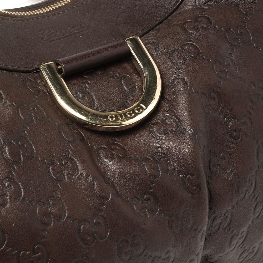 Gucci Chocolate Brown Guccissima Leather Small D-Ring Hobo 4