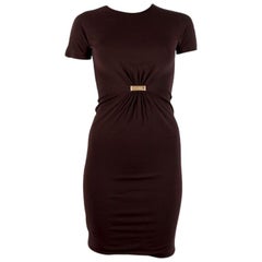 GUCCI chocolate brown jersey Short Sleeve Dress XS