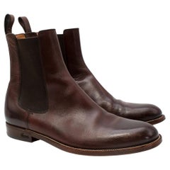 Gucci Chocolate Brown Leather Chelsea Boots
