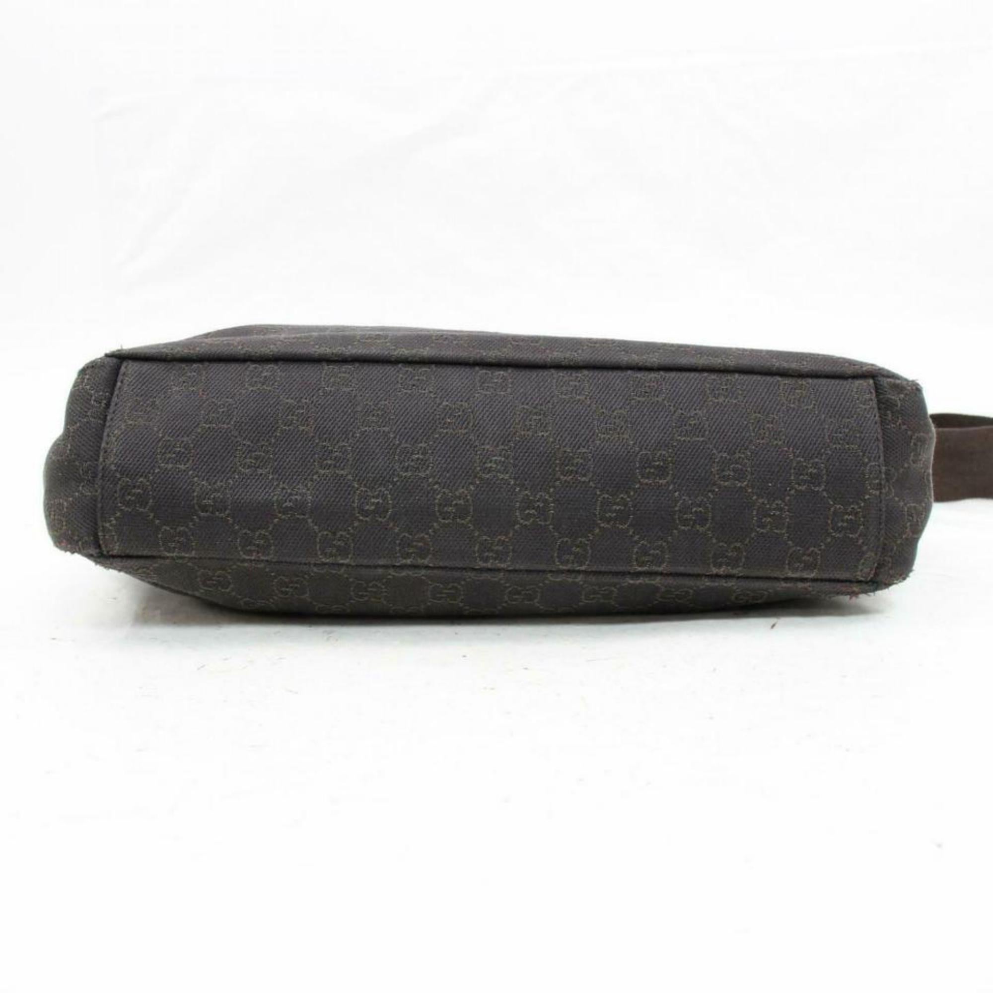 Black Gucci Chocolate Supreme Hobo Messenger 870187 Brown Coated Canvas Cross Body Bag For Sale