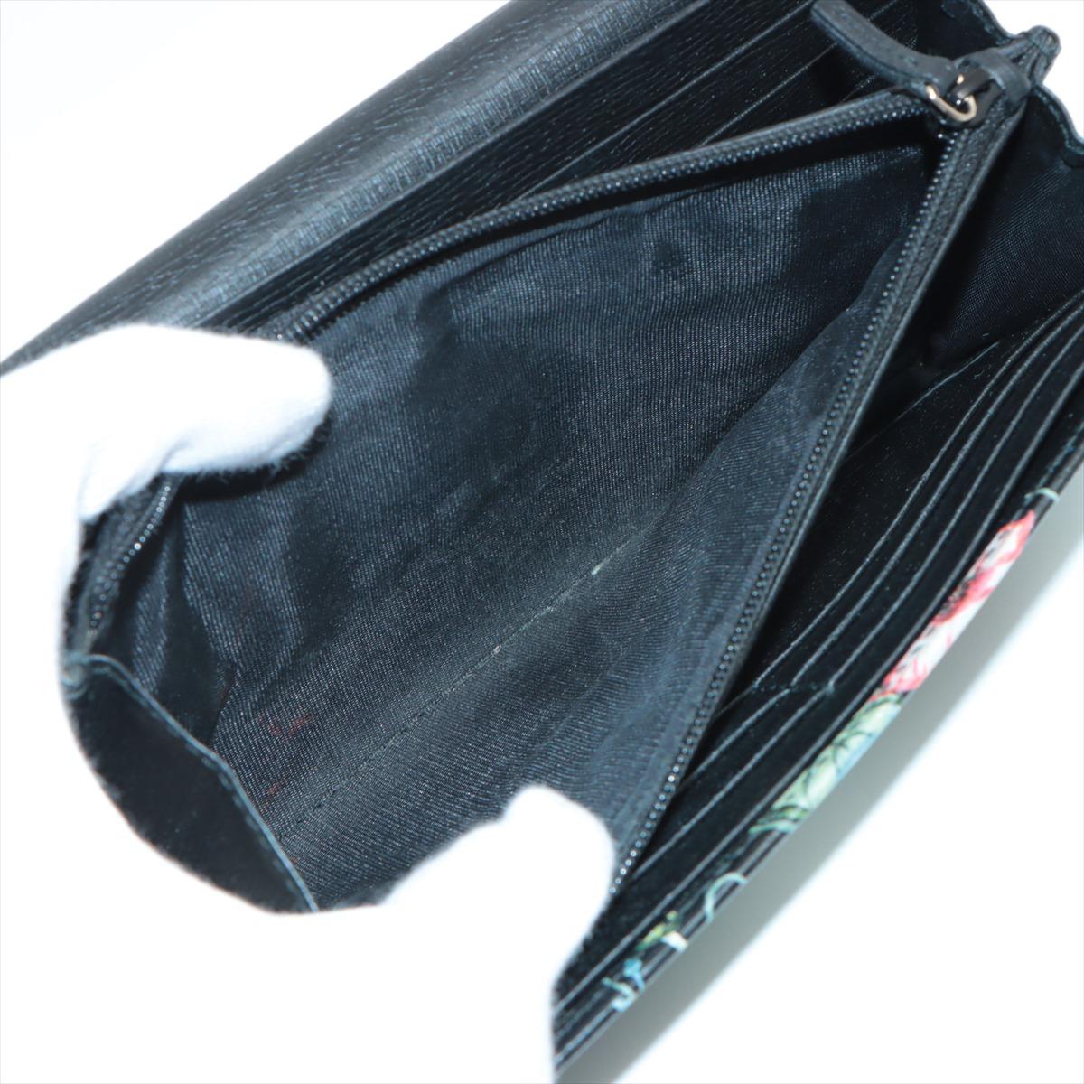 Gucci Chris Knight Floral Leather Long Wallet Black 6