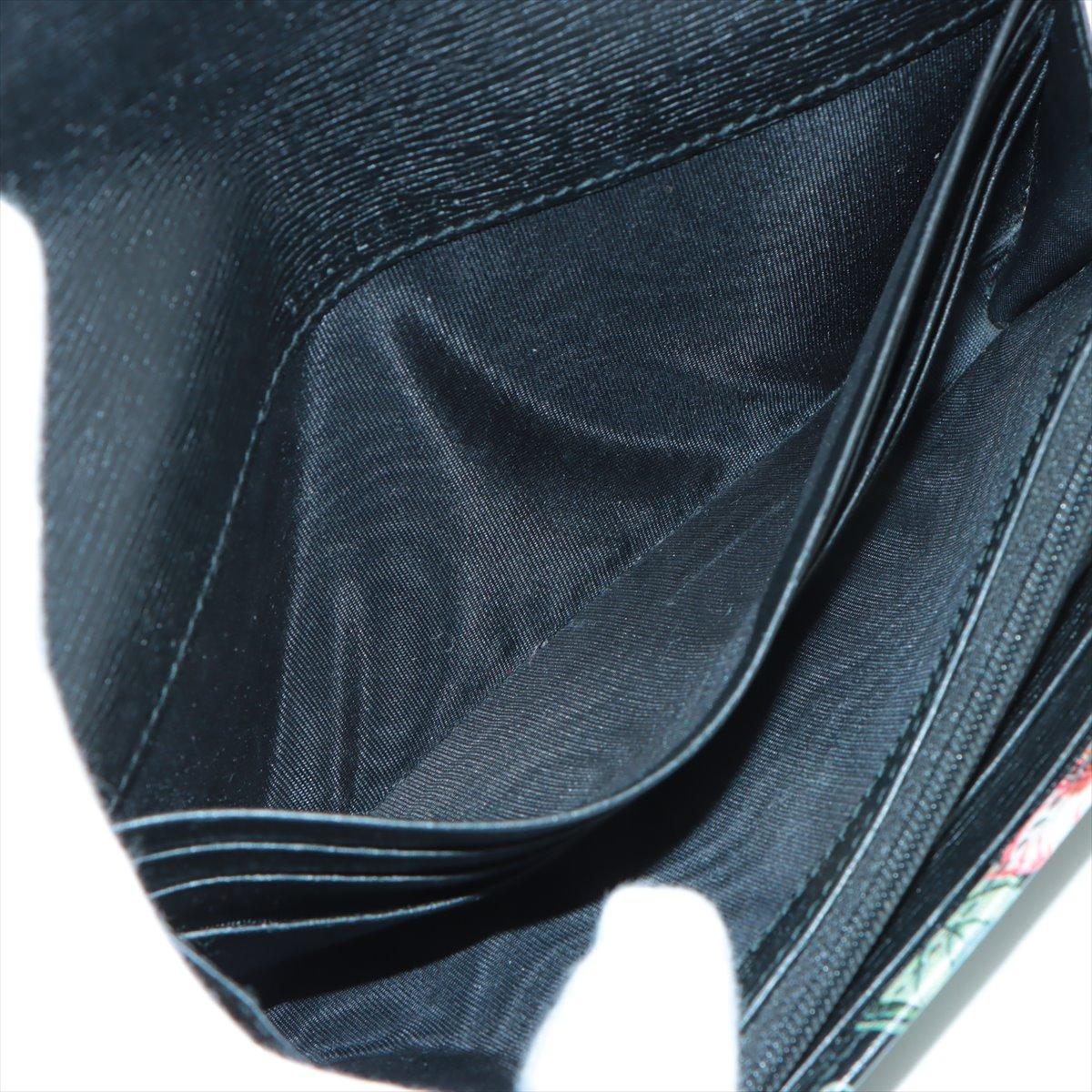 Gucci Chris Knight Floral Leather Long Wallet Black 1