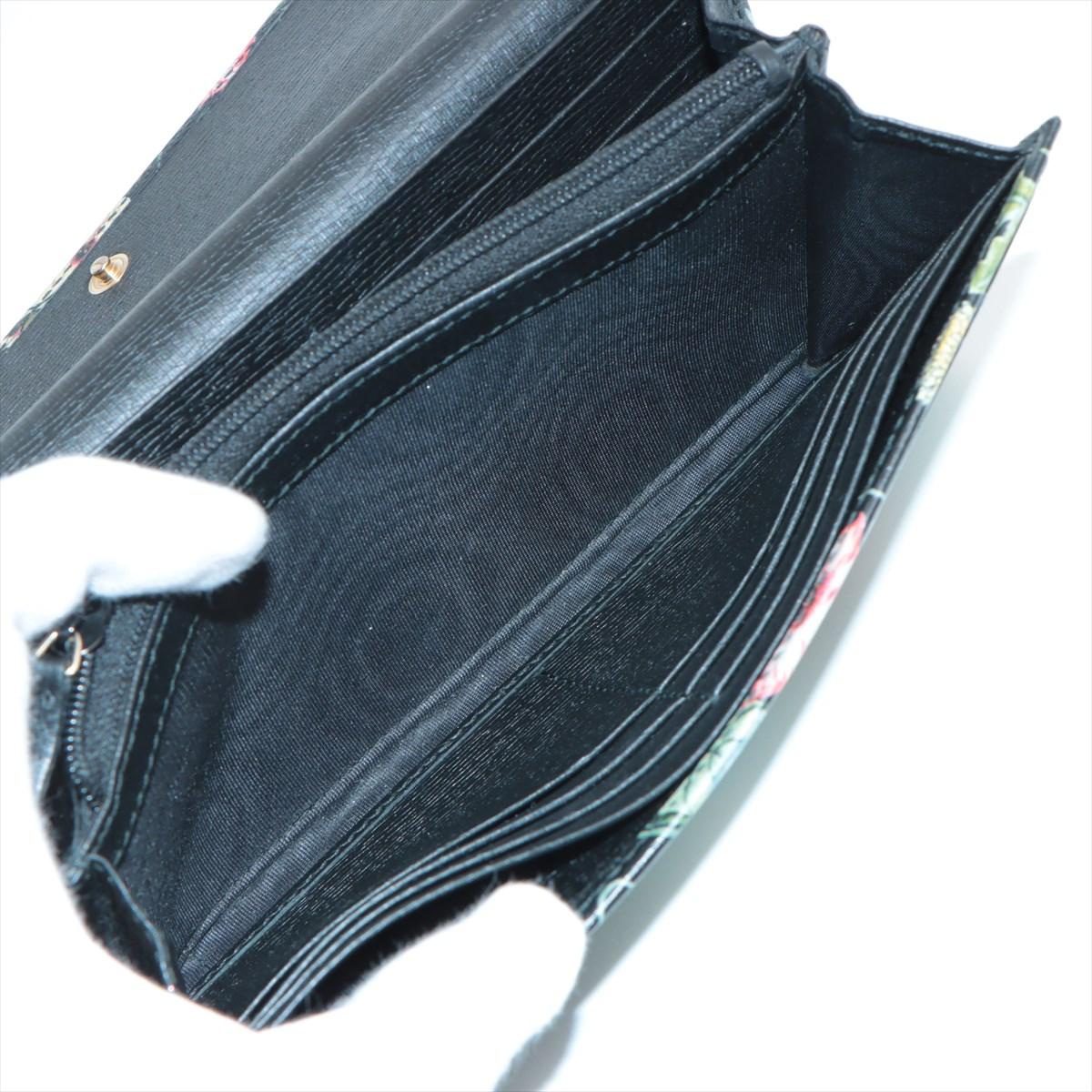 Gucci Chris Knight Floral Leather Long Wallet Black 3