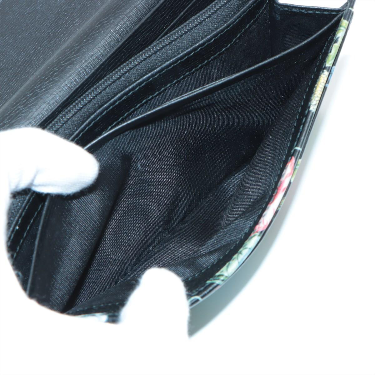 Gucci Chris Knight Floral Leather Long Wallet Black 4