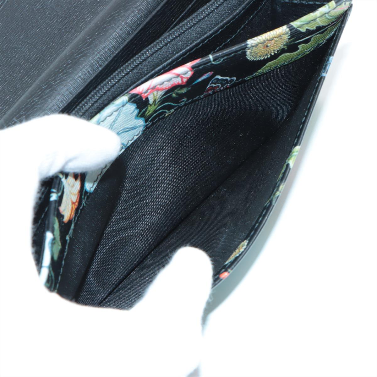 Gucci Chris Knight Floral Leather Long Wallet Black 5