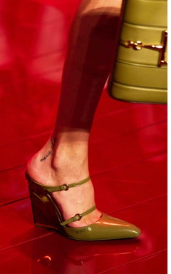 Gucci Christy 110 Wedge Mules Size IT 38