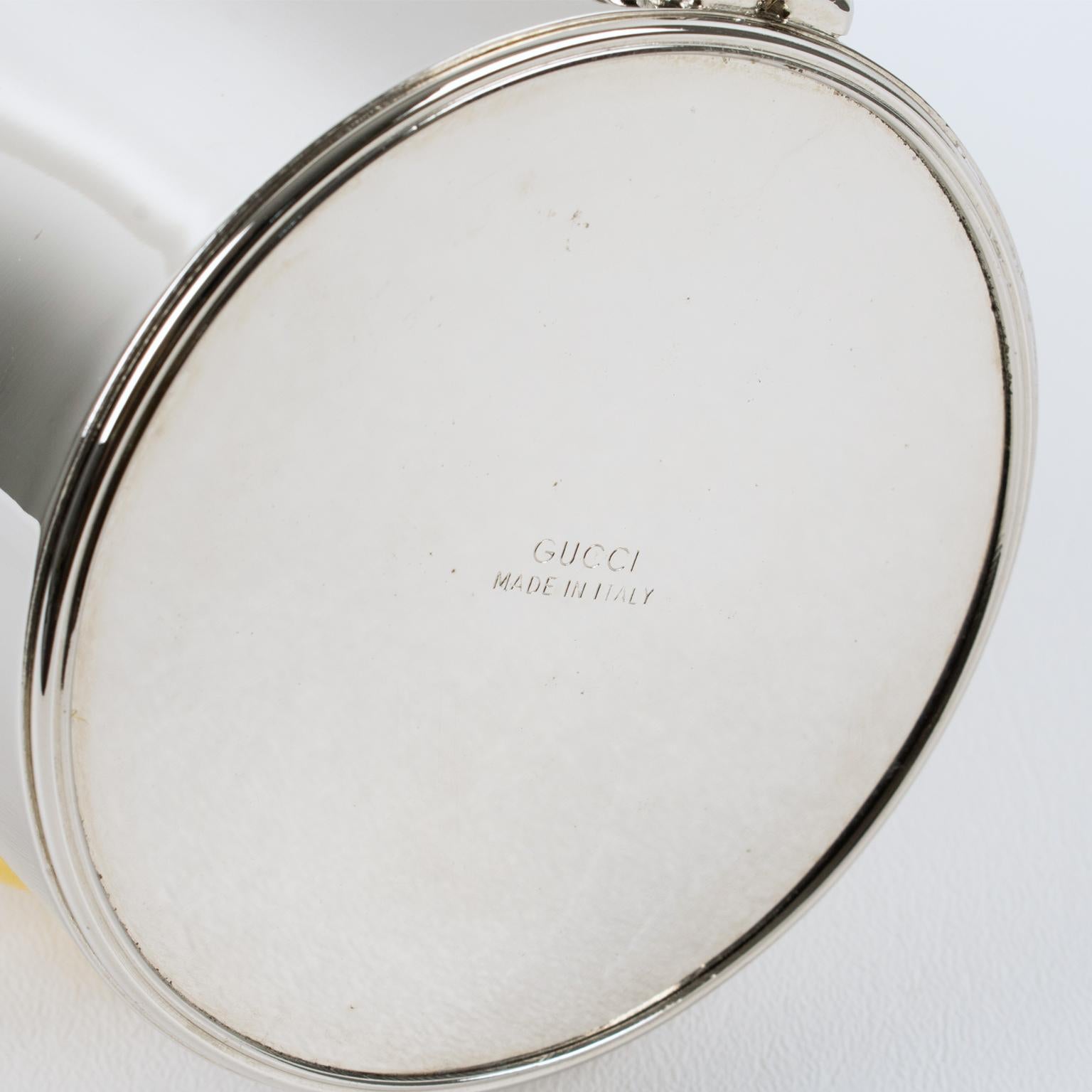 Gucci Italy Silvered and Gilt Thermos Insulated Decanter, circa 1980 6