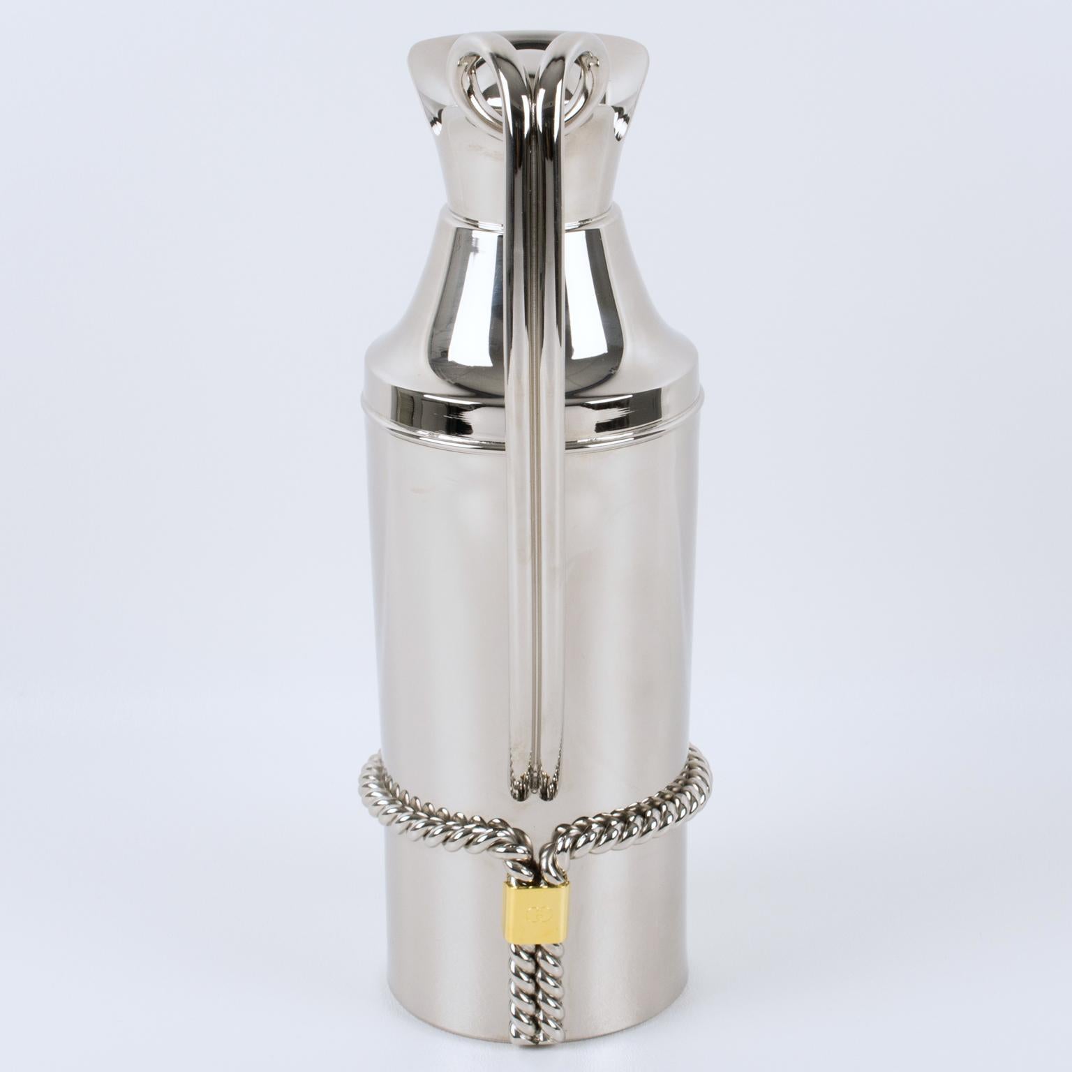 Gucci Italy Silvered and Gilt Thermos Insulated Decanter, circa 1980 1