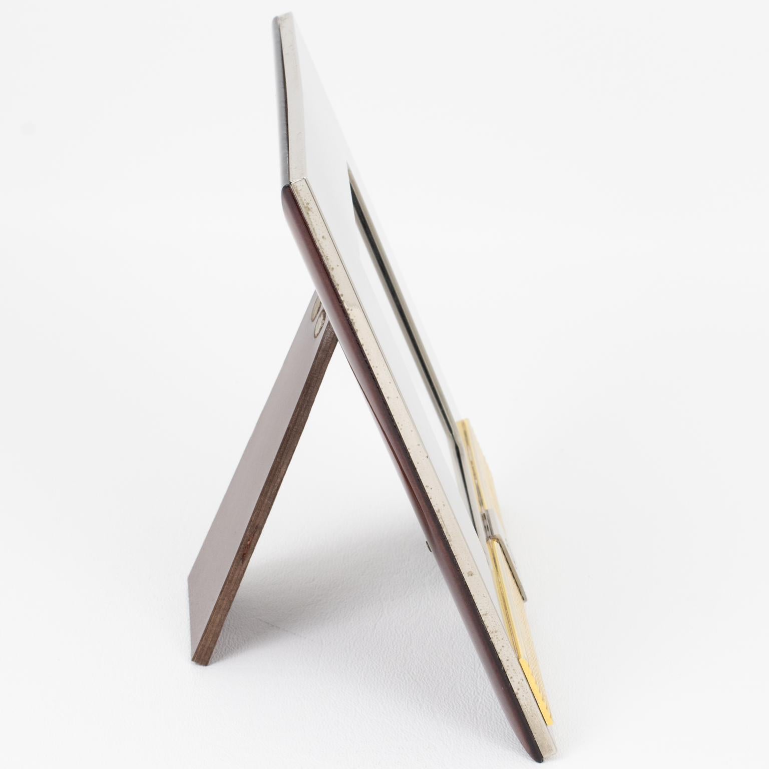 Italian Gucci Silvered and Gilded Square Picture Frame, circa 1980