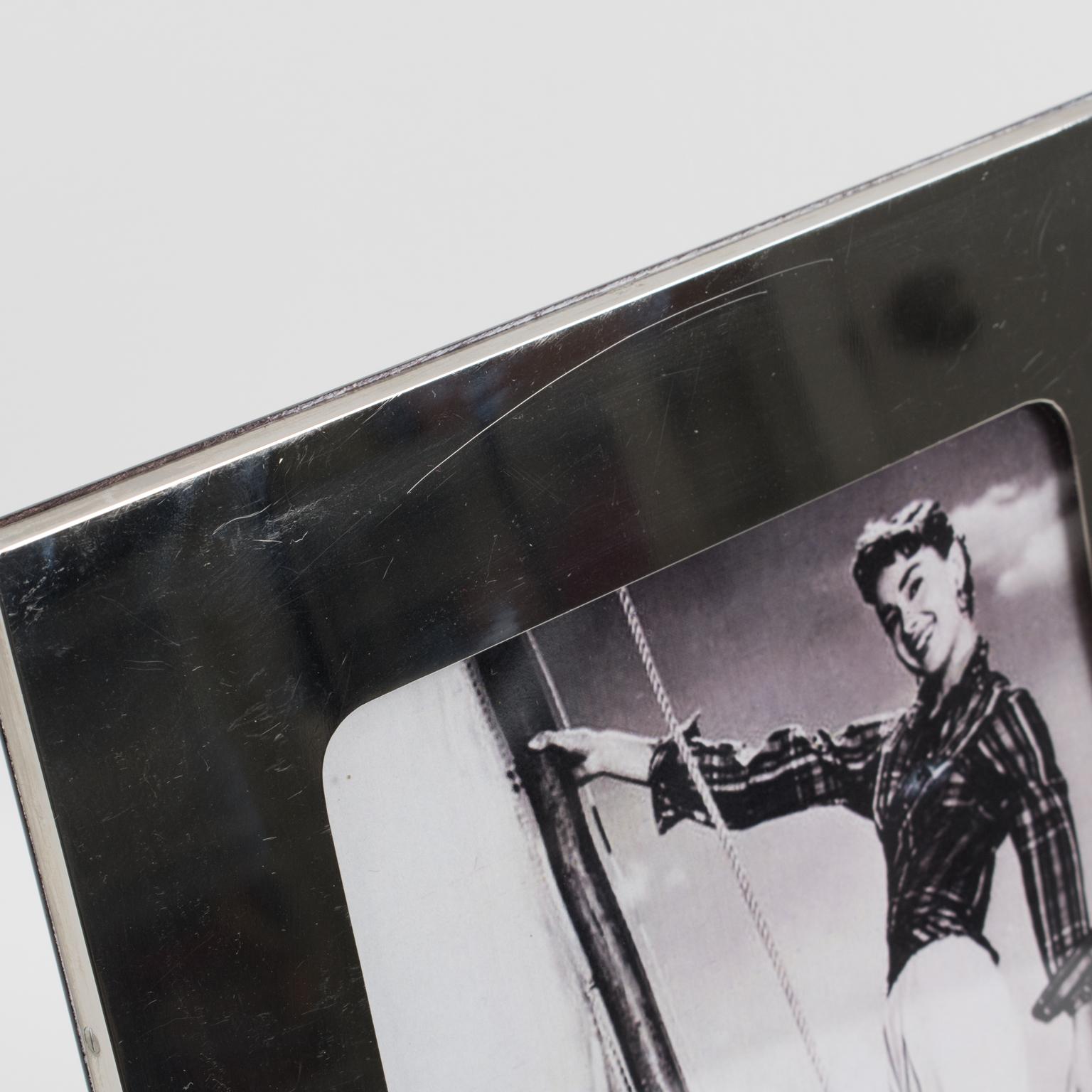 Fin du 20e siècle Cadre photo en chrome de Gucci avec décor nautique, circa 1980 en vente