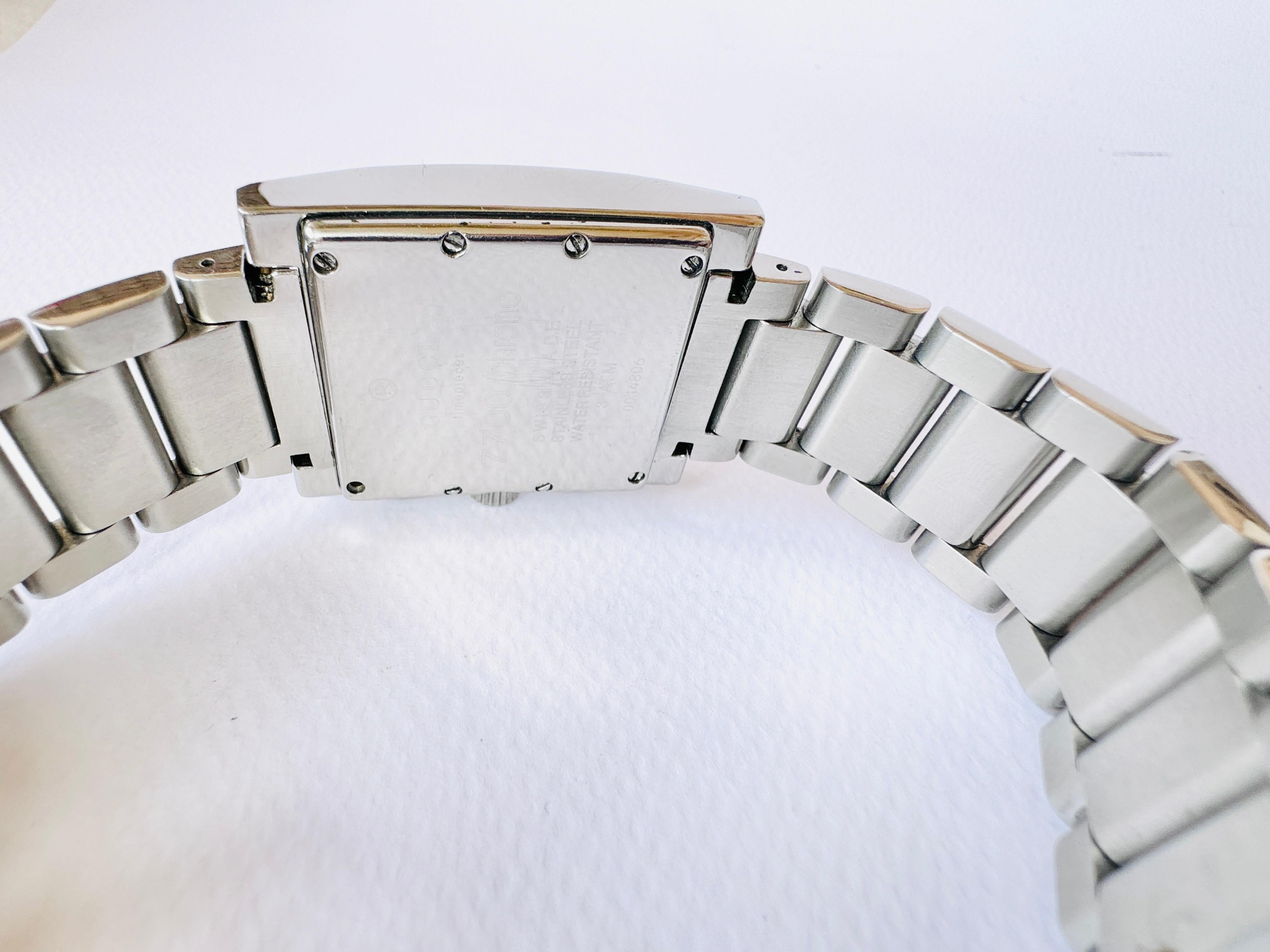 Gucci Chronograph 7700 Stainless-steel Watch For Sale 6