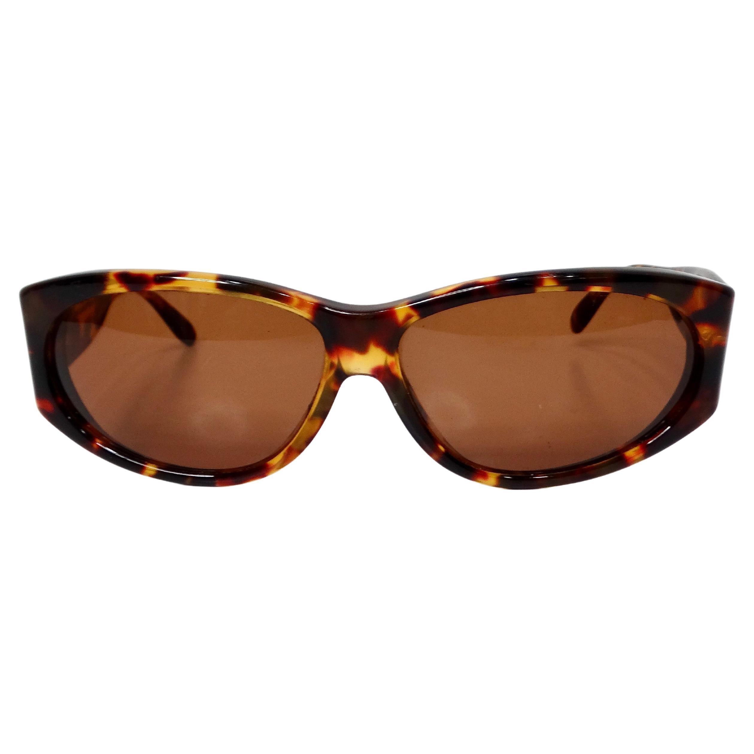 Gucci Chunky Tortoise Style Sunglasses circa 1990s For Sale