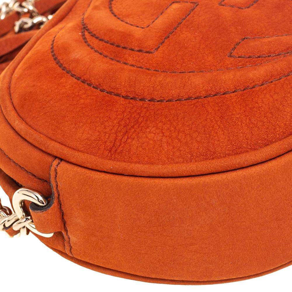 Gucci Mini Soho Disco Umhängetasche aus Leder in Zimtbraun mit Nubuk 1