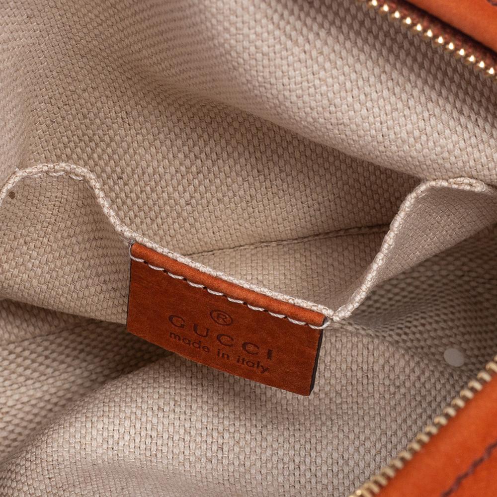 Gucci Mini Soho Disco Umhängetasche aus Leder in Zimtbraun mit Nubuk 4