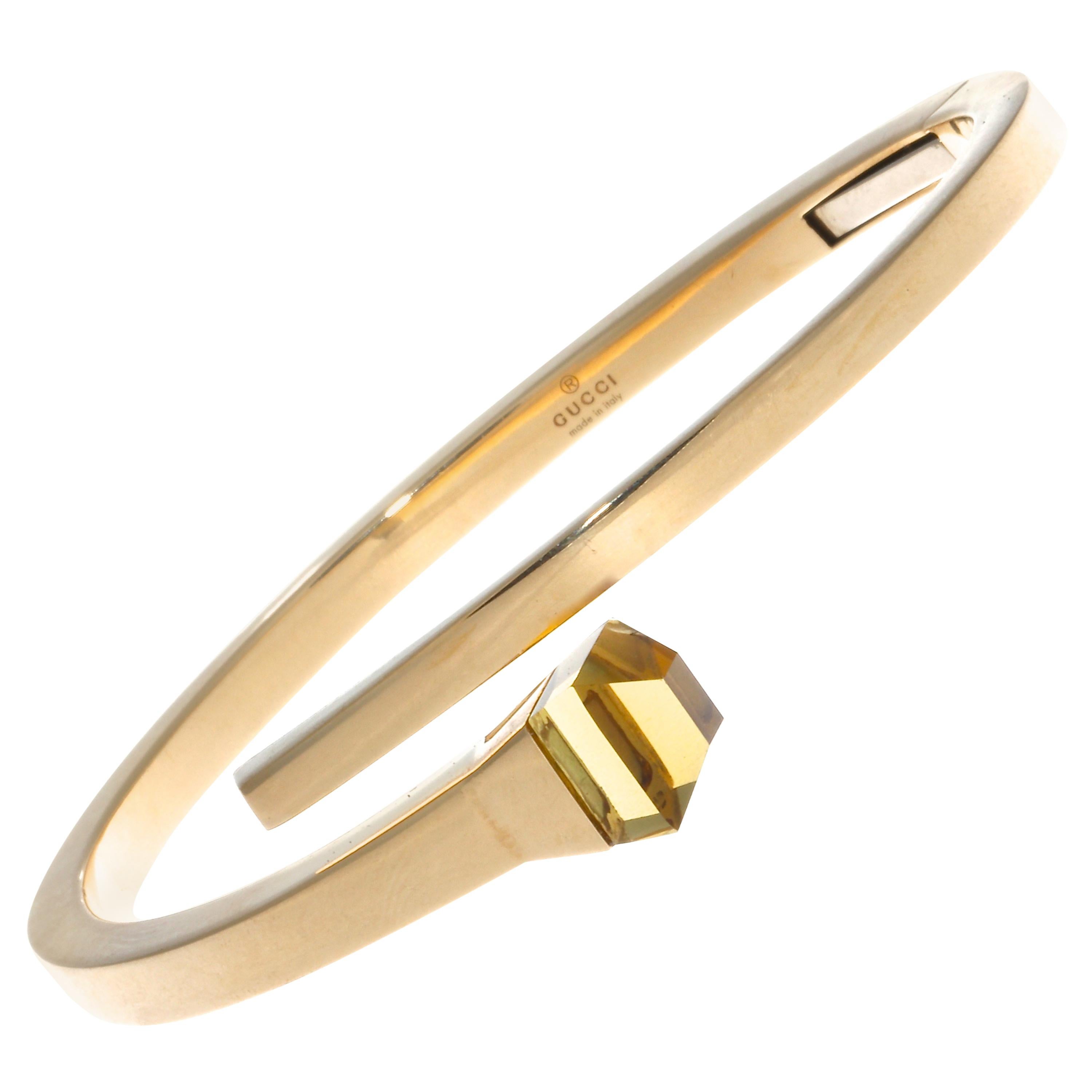 Gucci Citrine Gold Nail Bracelet