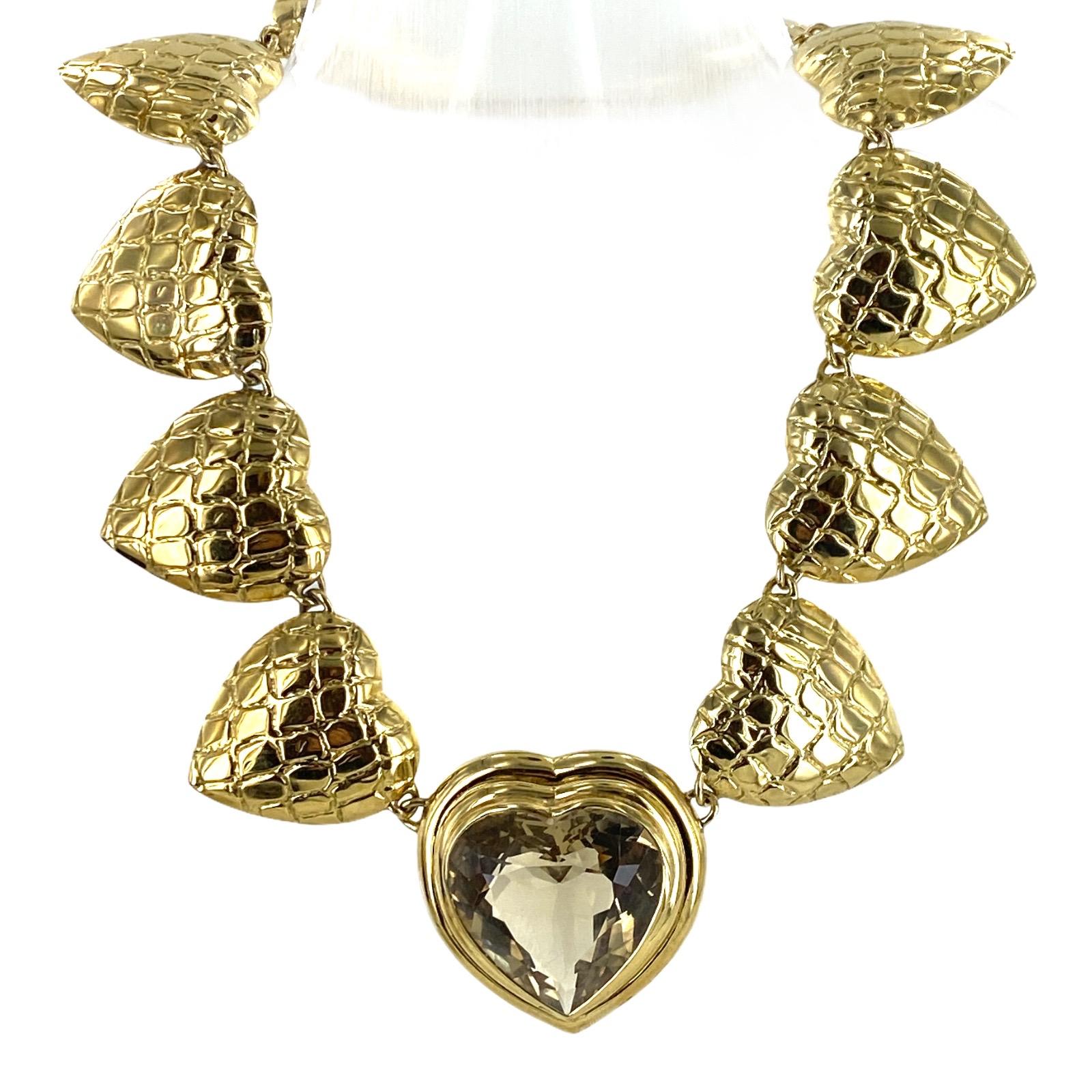 citrine heart necklace