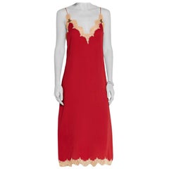 Gucci Claret Lace-trimmed silk midi dress - Size US 0