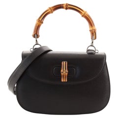 Gucci Classic Bamboo Top Handle Bag Leather Medium