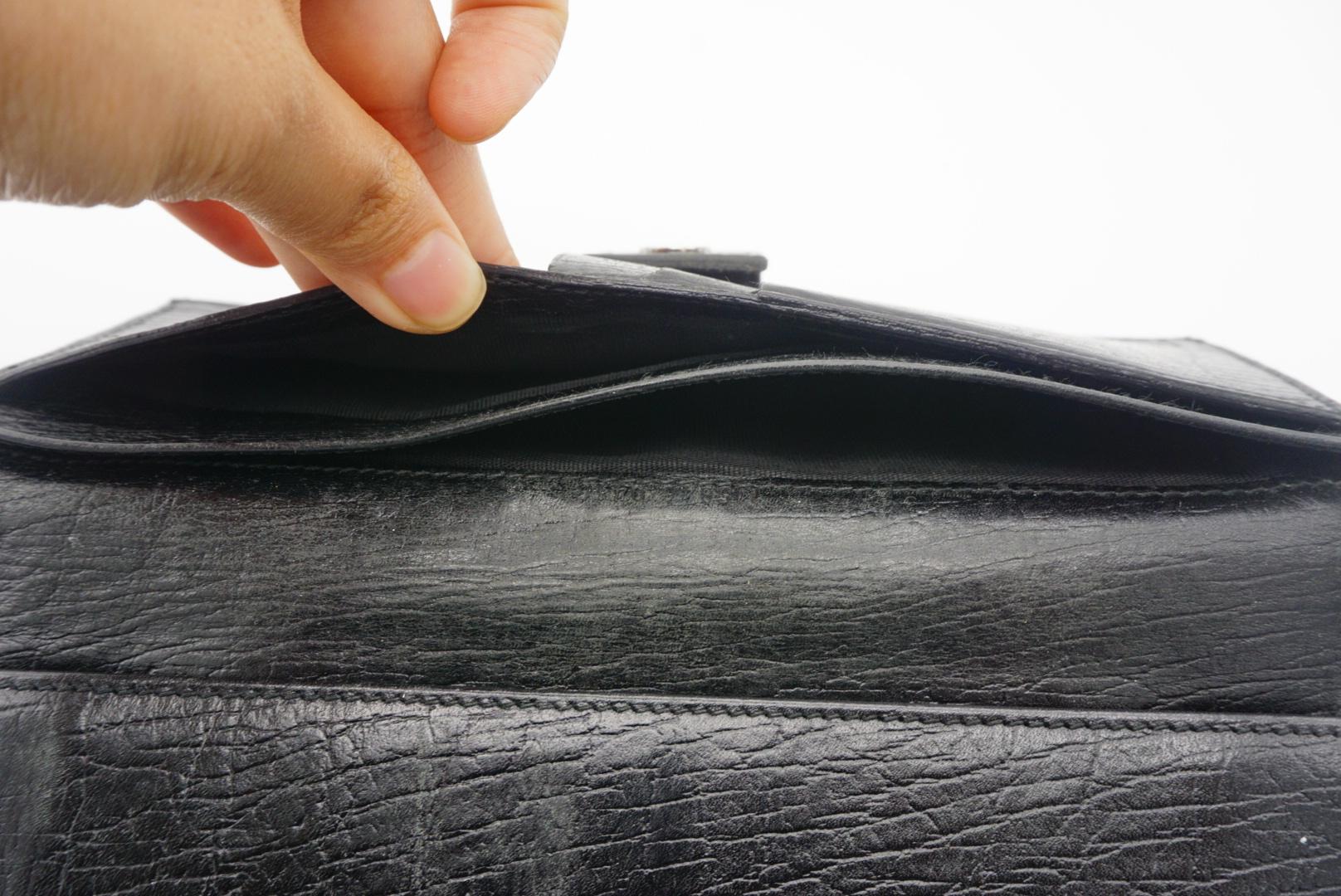 GUCCI Classic Long Black Leather Continental Wallet Purse Cash Card Hand Bag For Sale 4