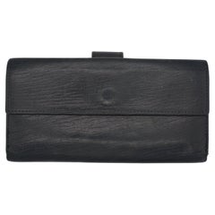 GUCCI Classic Long Leather Black Continental Wallet Purse Cash Card Hand Bag