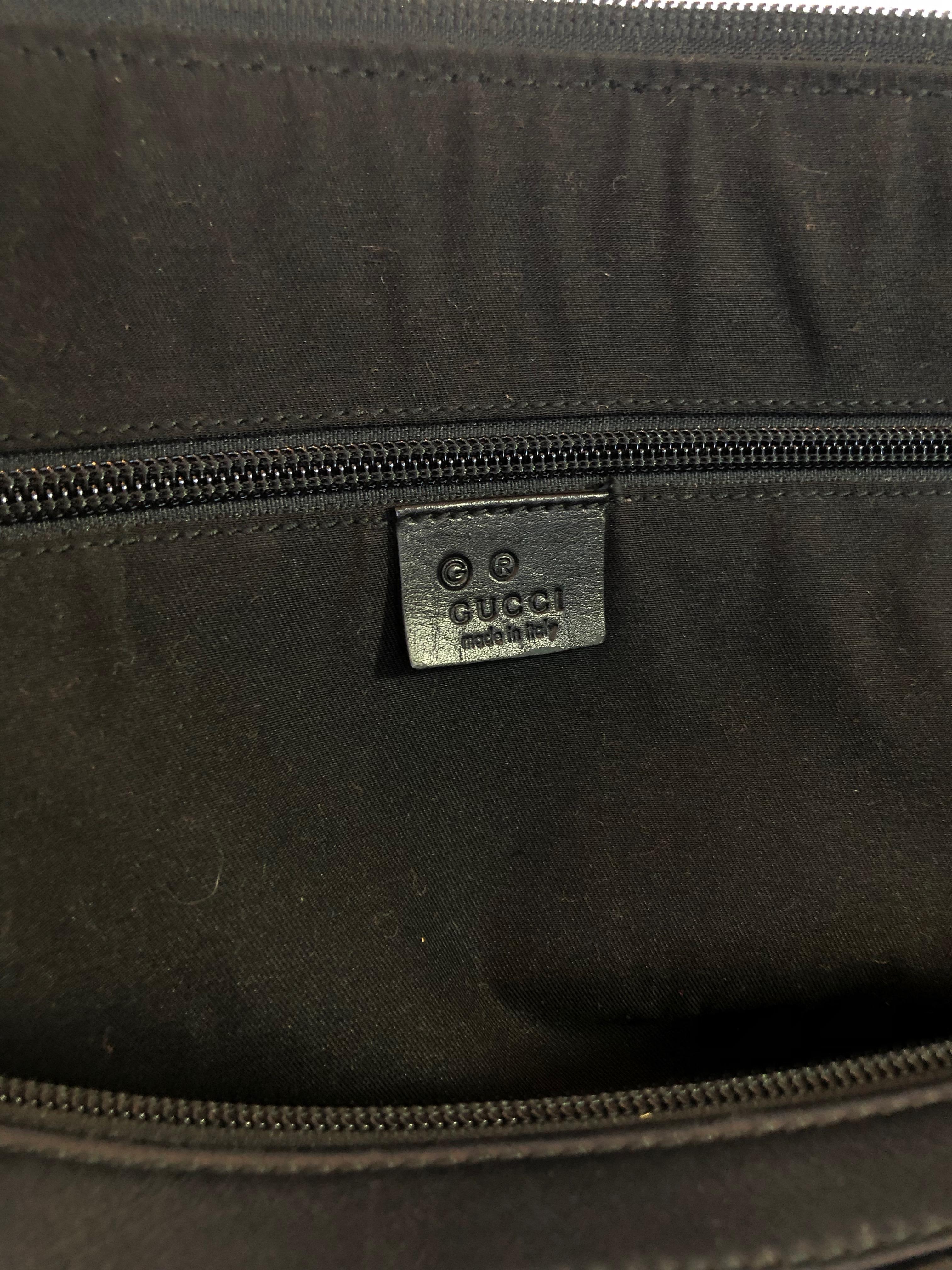 Gucci Classic Soft Black GG Logo Duffle Bag with Strap 3