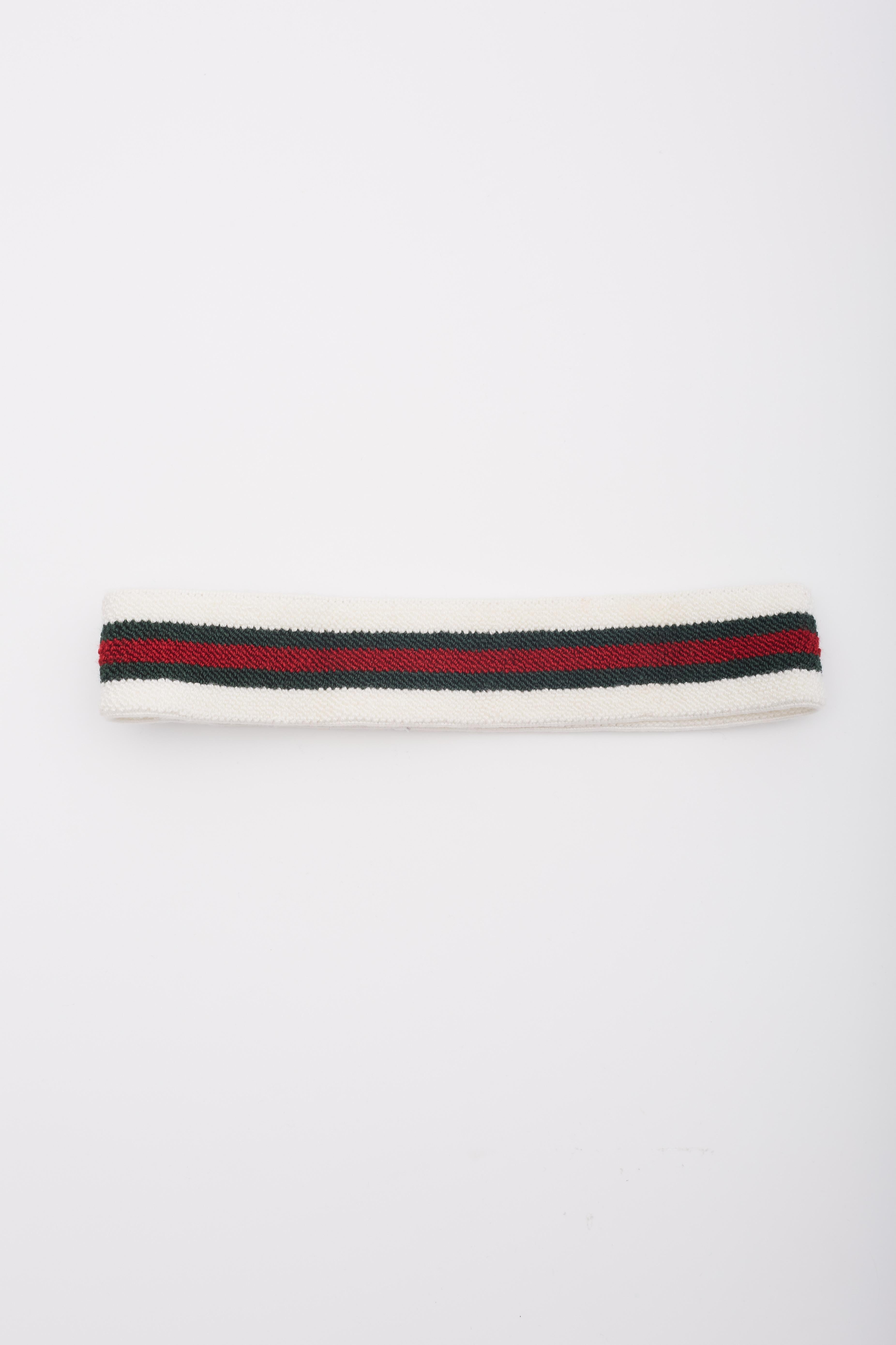 Gucci Classic Web White Elastic Headband In New Condition For Sale In Montreal, Quebec